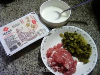 咸菜肉末豆腐羹的做法步骤：1