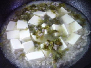 咸菜肉末豆腐羹的做法步骤：6