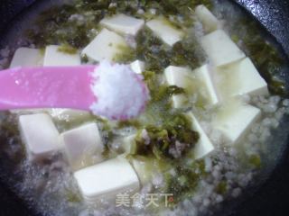 咸菜肉末豆腐羹的做法步骤：7