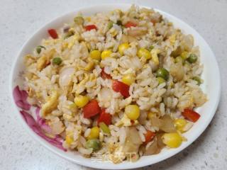 红椒洋葱鸡蛋炒米的做法步骤：9