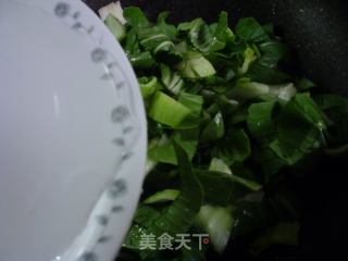 蘑菇鸡蛋炒青菜的做法步骤：10