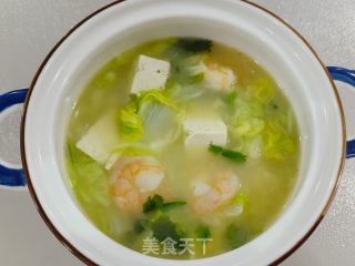 虾仁白菜豆腐汤的做法