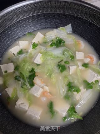 虾仁白菜豆腐汤的做法步骤：8