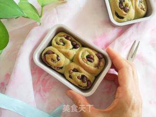 抹茶红豆面包卷的做法