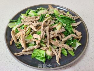 小白菜炒笋子的做法步骤：5