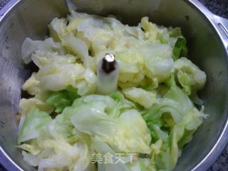 包心菜素馅锅贴的做法步骤：7