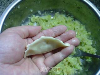 包心菜素馅锅贴的做法步骤：15