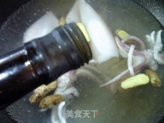 鱿鱼花菜羹的做法步骤：3