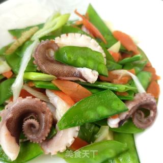 荷兰豆炒章鱼腿的做法步骤：16