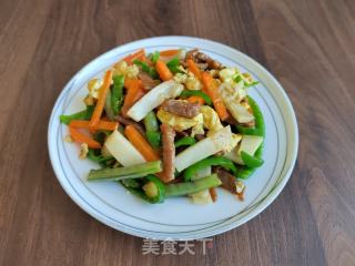 青椒肉丝炒年糕的做法步骤：9