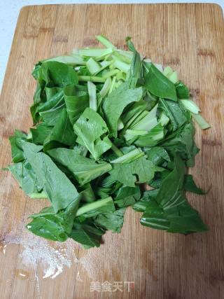 青菜炒黄豆的做法步骤：2