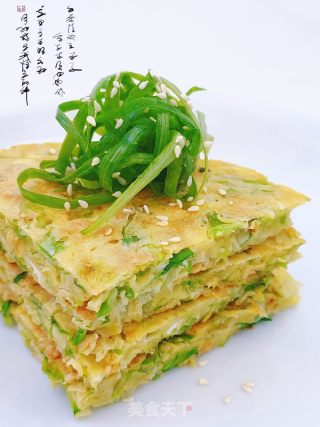油麦菜鸡蛋饼的做法步骤：8