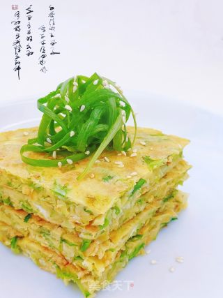 油麦菜鸡蛋饼的做法步骤：9
