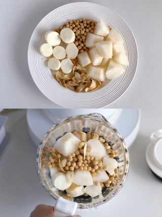 山药雪梨百合豆浆的做法步骤：1