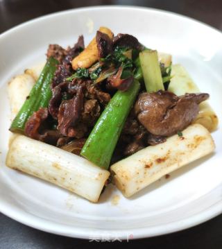 大葱炒鸡杂的做法步骤：8