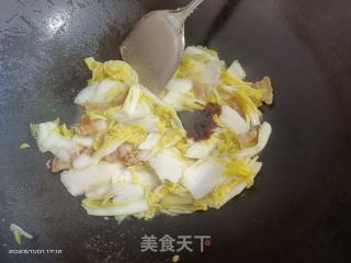 猪油渣炒娃娃菜的做法步骤：5
