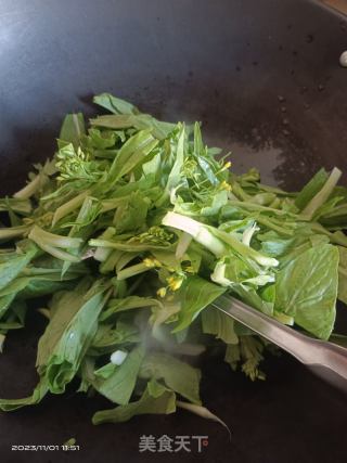 清炒白菜苔的做法步骤：3