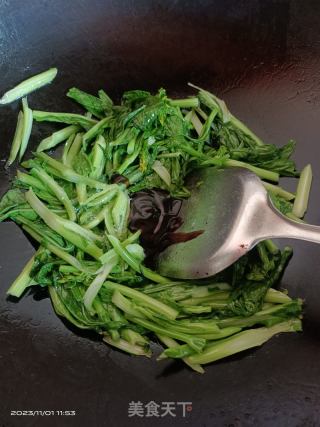 清炒白菜苔的做法步骤：4