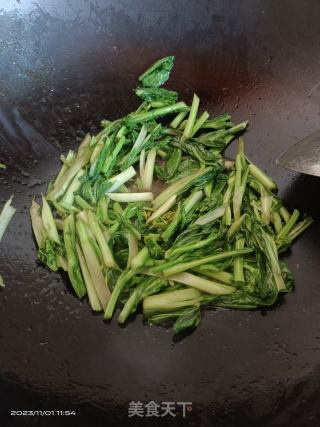 清炒白菜苔的做法步骤：5