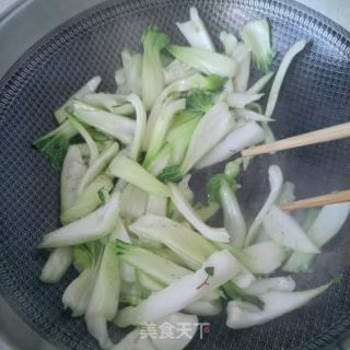 烤贝炒油菜的做法步骤：7