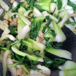 烤贝炒油菜的做法步骤：10