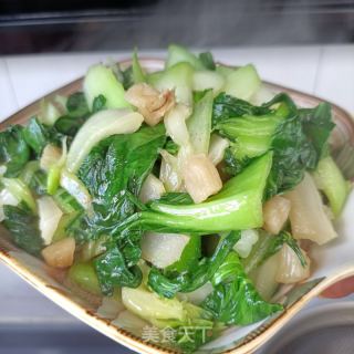 烤贝炒油菜的做法步骤：11