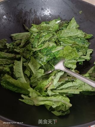 炒油麦菜的做法步骤：3