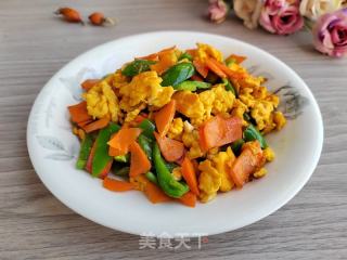 胡萝卜青椒炒蛋的做法步骤：7