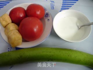 油豆腐番茄夜开花羹的做法步骤：1