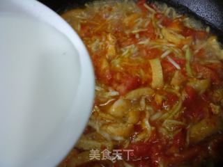 油豆腐番茄夜开花羹的做法步骤：12