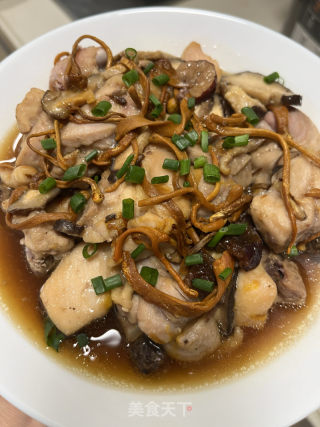 虫草花蒸鸡的做法步骤：10