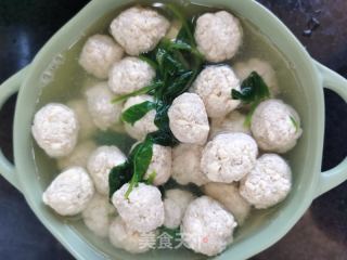 菠菜煮豆腐丸子的做法步骤：8