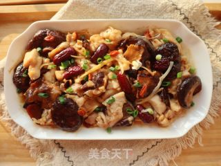 广式冬菇蒸滑鸡的做法步骤：9