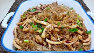 肉沫干鱿鱼炒粉丝的做法步骤：13