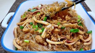 肉沫干鱿鱼炒粉丝的做法步骤：14