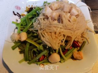 扇贝肉拌贡菜金针菇的做法步骤：11