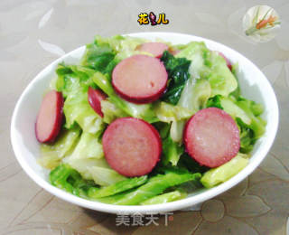 红肠炒牛心菜的做法