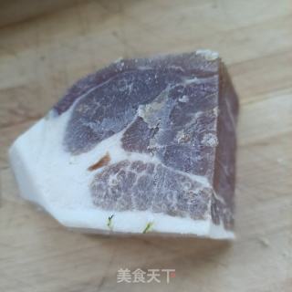 金华火腿炒花菜的做法步骤：1