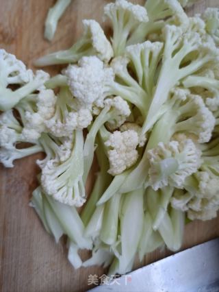 金华火腿炒花菜的做法步骤：4