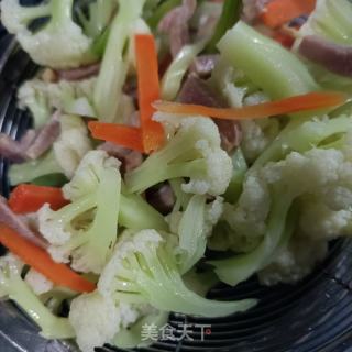 金华火腿炒花菜的做法步骤：9