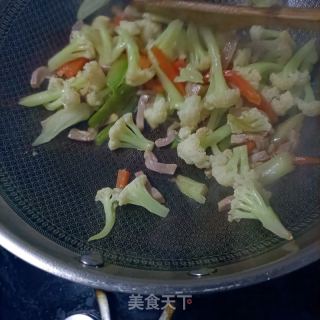 金华火腿炒花菜的做法步骤：12
