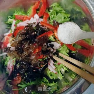 油渣拌苦菊的做法步骤：4