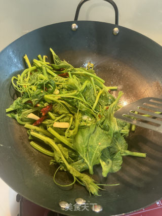 炝炒南瓜叶的做法步骤：4