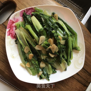 蒜片炒油麦菜的做法步骤：8