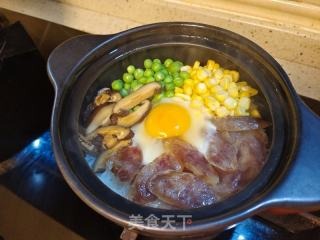 腊肠煲仔饭的做法步骤：6