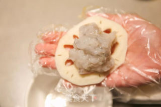 藕夹虾滑的做法步骤：3