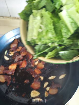 腊肉灿油麦菜的做法步骤：8