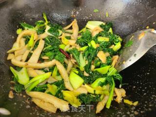 黑白菜炒牛肚丝的做法步骤：5