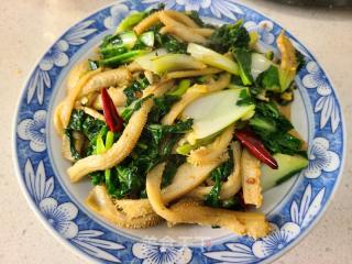 黑白菜炒牛肚丝的做法步骤：6
