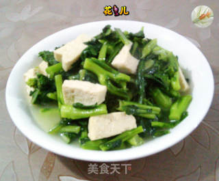 冻豆腐炒油菜蕻的做法